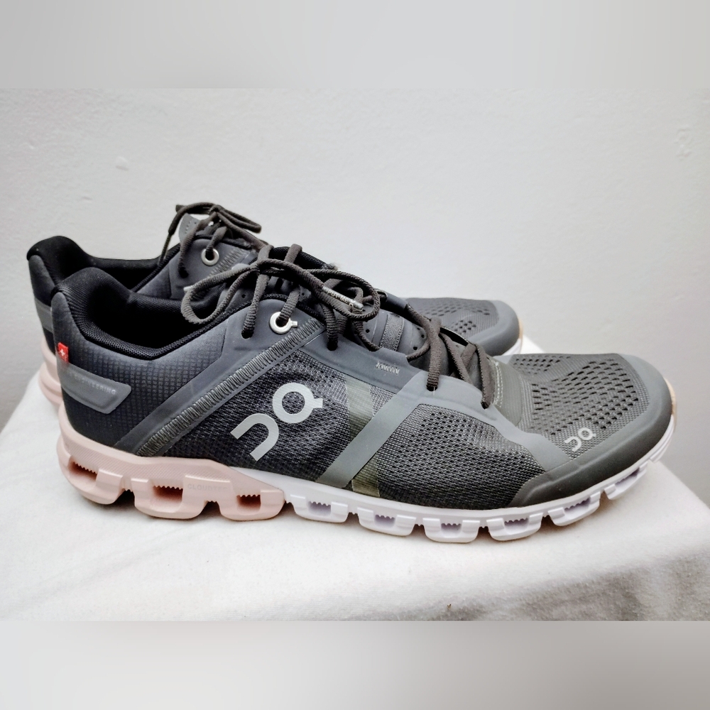 On Running Gray and Pink Sneakers